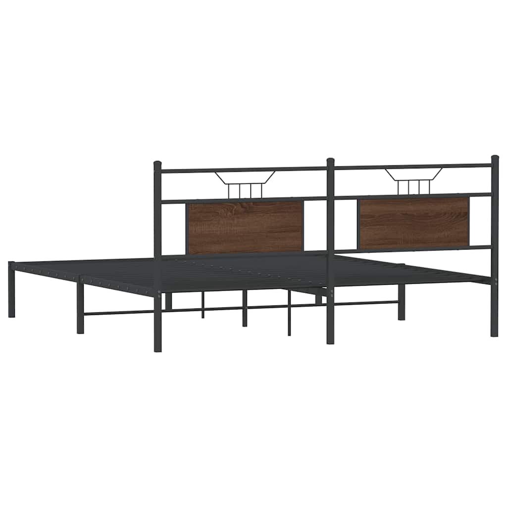Giroletto senza Materasso Rovere Marrone 183x203 cm Truciolato | homemem39