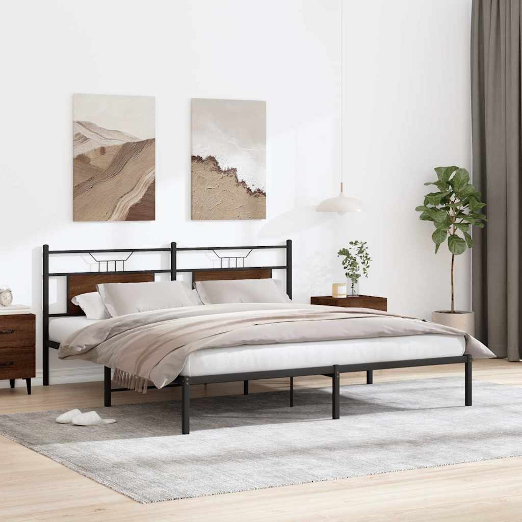 Giroletto senza Materasso Rovere Marrone 183x213 cm Truciolato