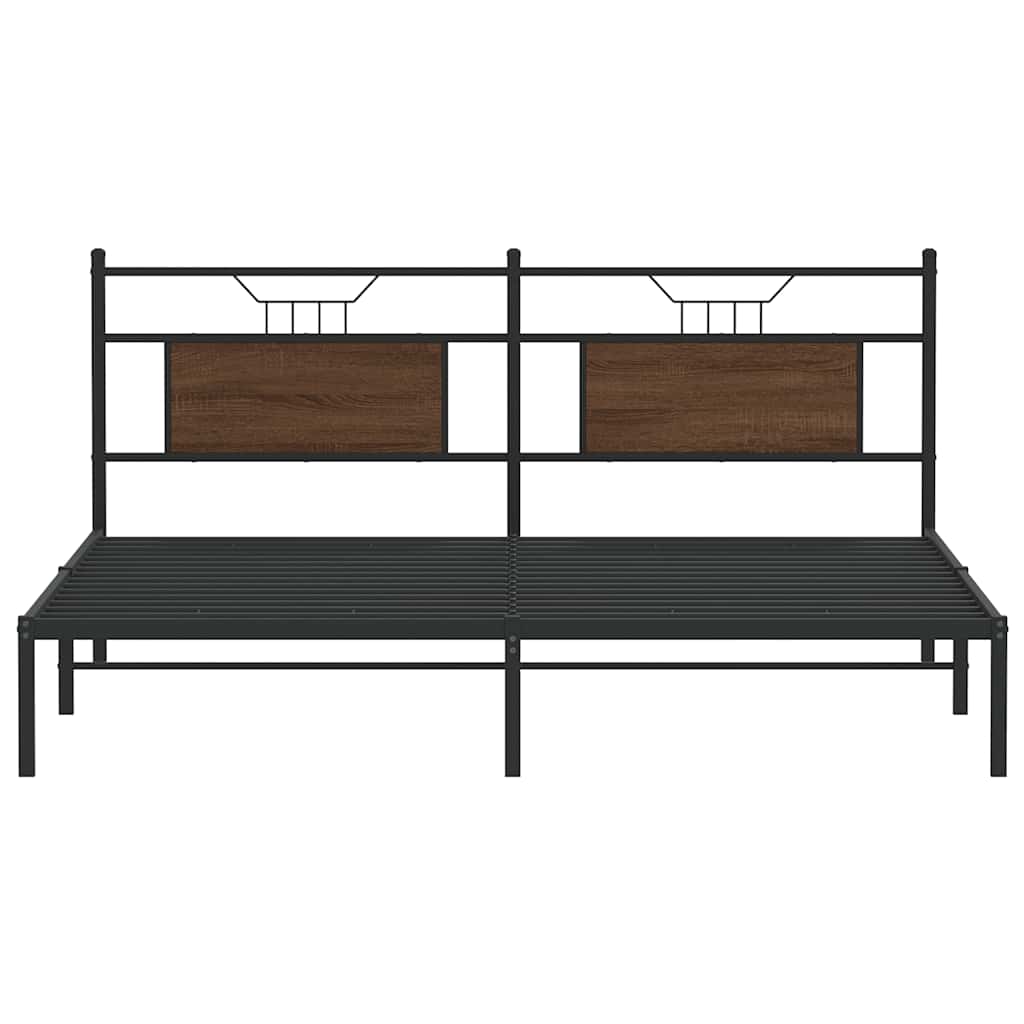 Giroletto senza Materasso Rovere Marrone 183x213 cm Truciolato