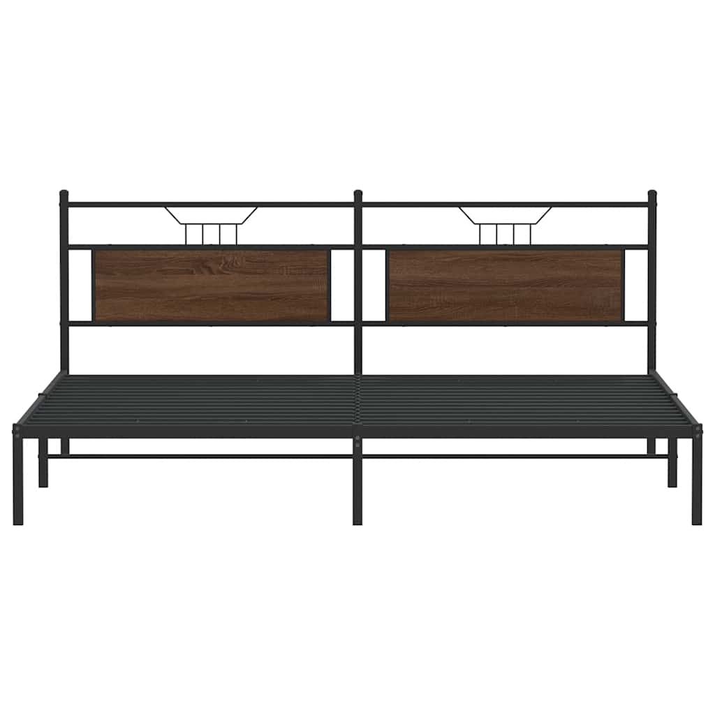 Giroletto senza Materasso Rovere Marrone 193x203 cm Truciolato
