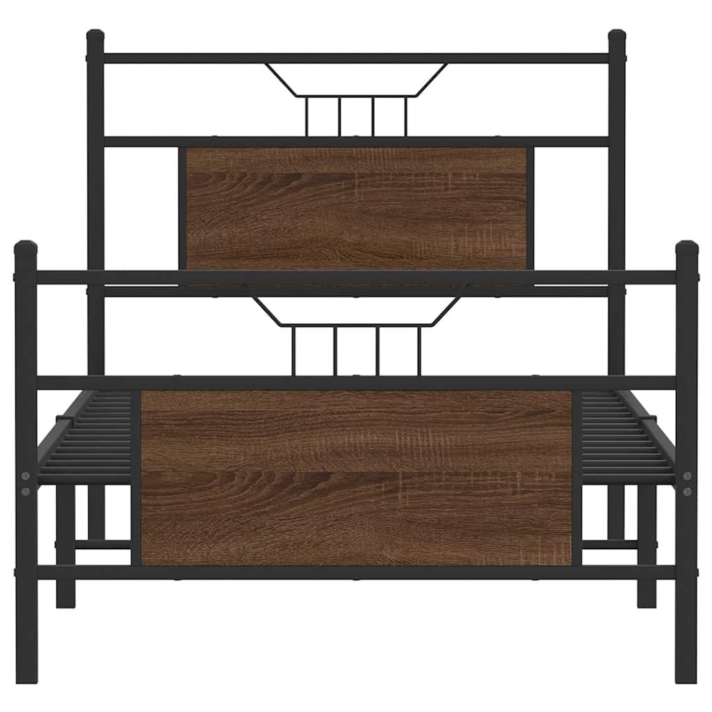 Giroletto senza Materasso Rovere Marrone 75x190cm in Truciolato