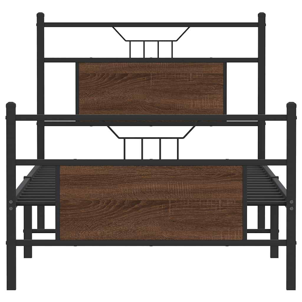 Giroletto senza Materasso Rovere Marrone 80x200cm in Truciolato