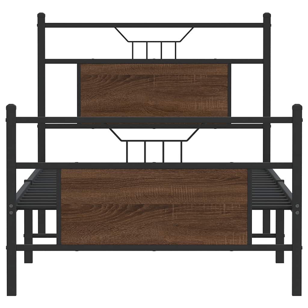 Giroletto senza Materasso Rovere Marrone 90x190cm in Truciolato