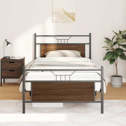 Giroletto senza Materasso Rovere Marrone 107x203 cm Truciolato