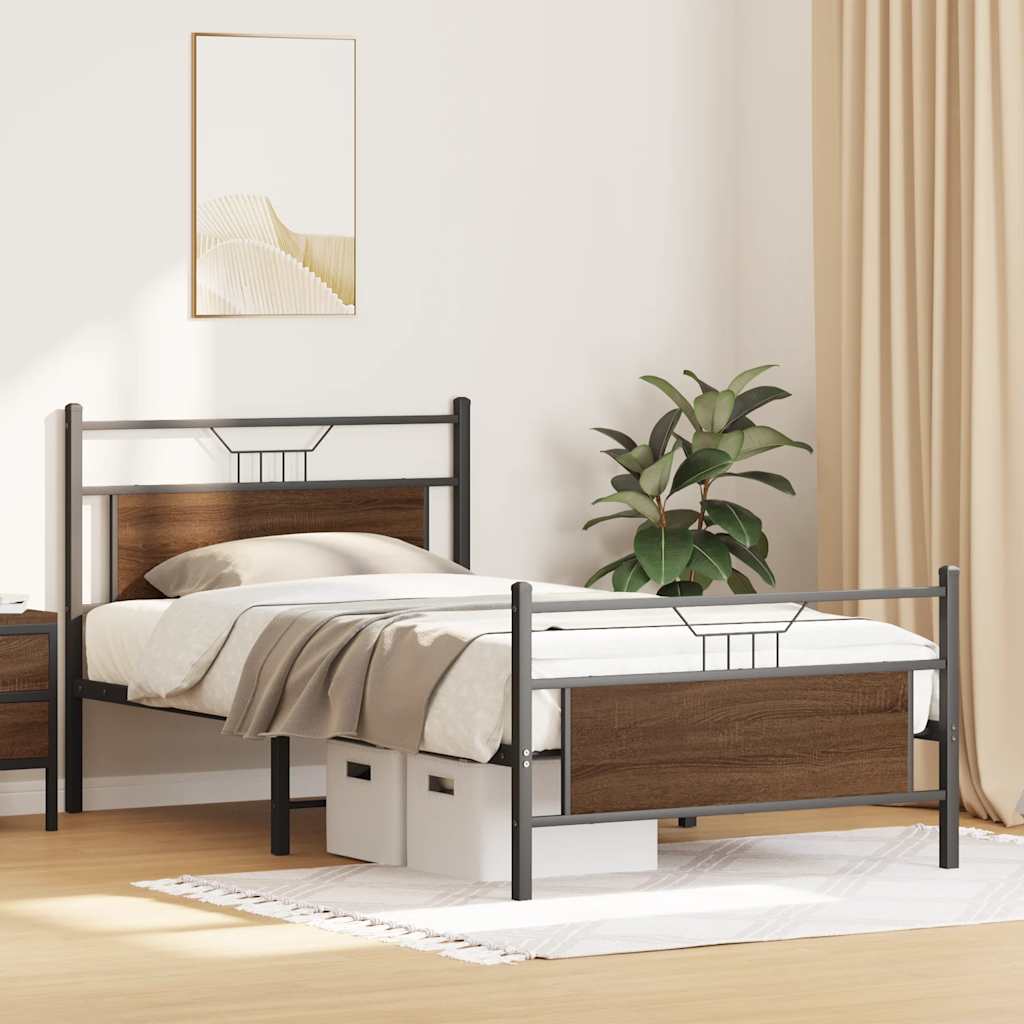 Giroletto senza Materasso Rovere Marrone 107x203 cm Truciolato | homemem39