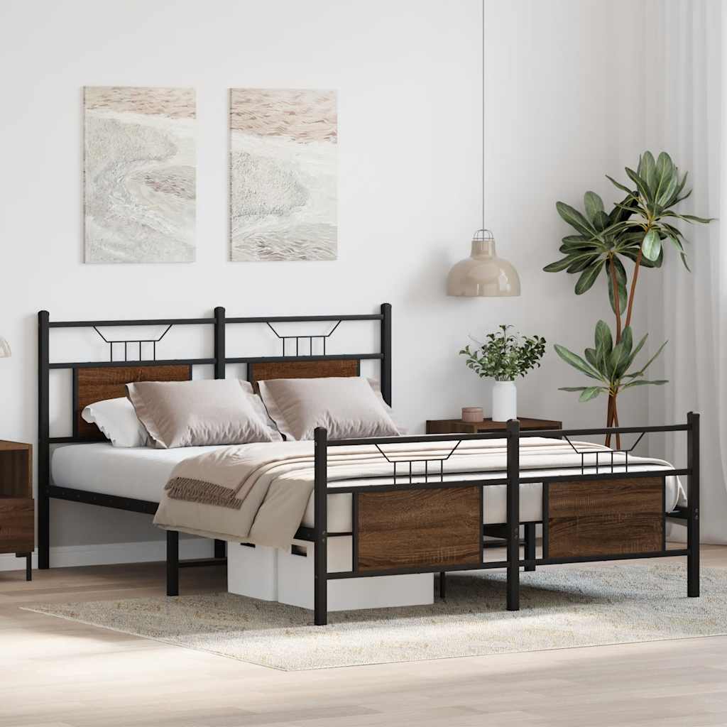 Giroletto senza Materasso Rovere Marrone 140x200 cm Truciolato | homemem39