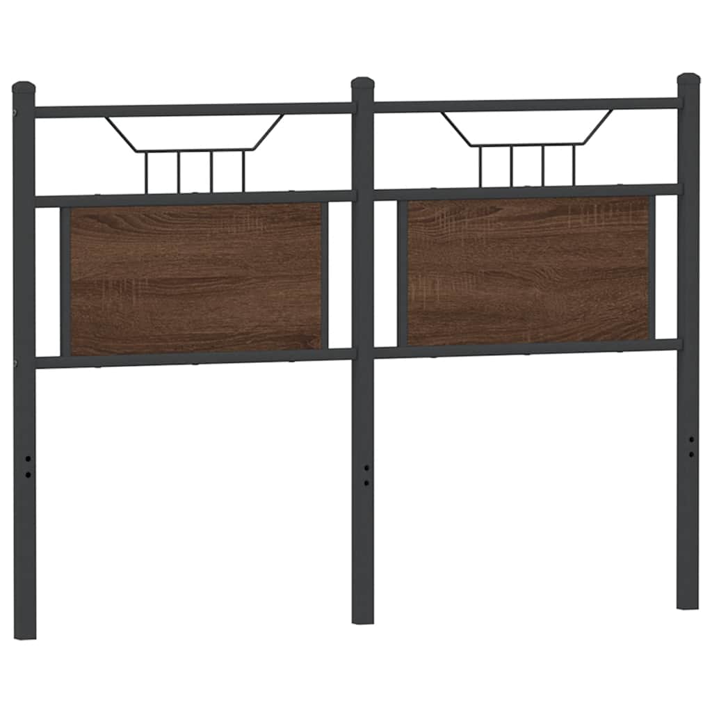 Testiera Rovere Marrone 120 cm in Legno Multistrato e Acciaio - homemem39