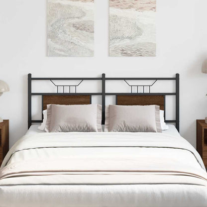 Testiera Rovere Marrone 137 cm in Legno Multistrato e Acciaio - homemem39