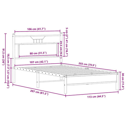 Giroletto senza Materasso Rovere Fumo 107x203 cm in Truciolato
