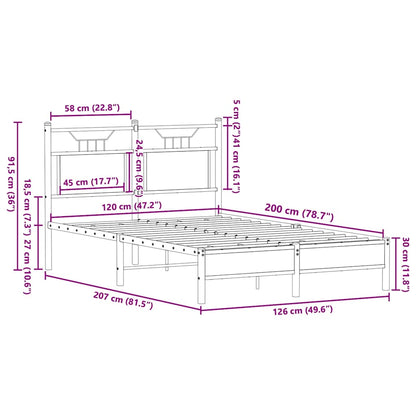 Giroletto senza Materasso Rovere Fumo 120x200 cm in Truciolato