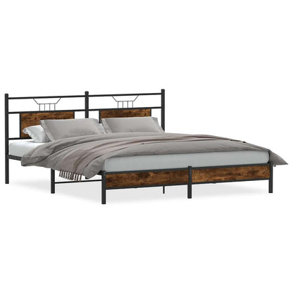 Giroletto senza Materasso Rovere Fumo 183x203 cm in Truciolato