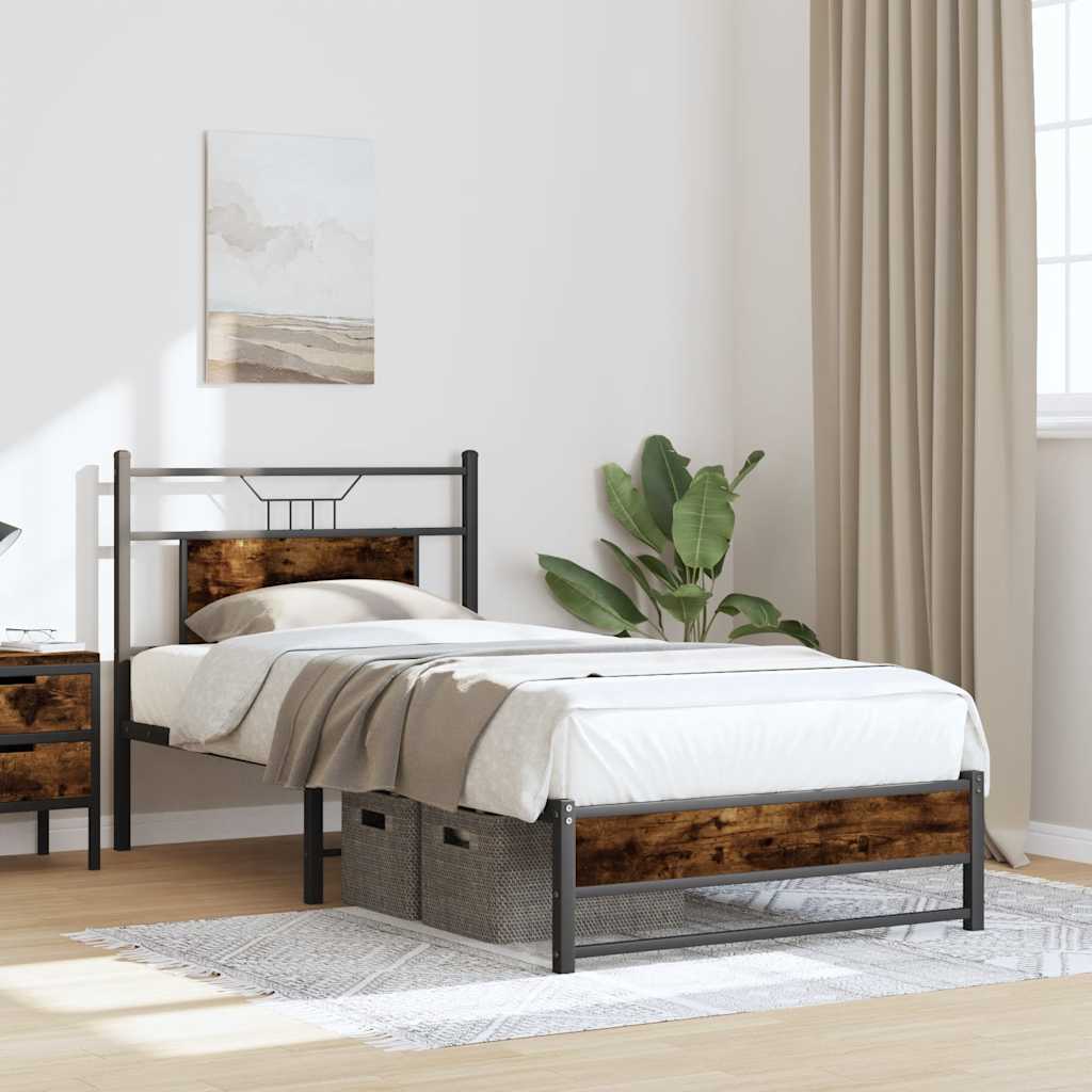 Giroletto senza Materasso Rovere Fumo 90x200 cm in Truciolato