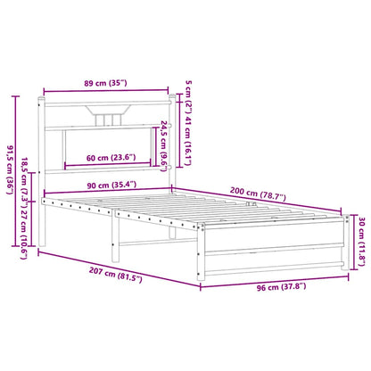 Giroletto senza Materasso Rovere Fumo 90x200 cm in Truciolato