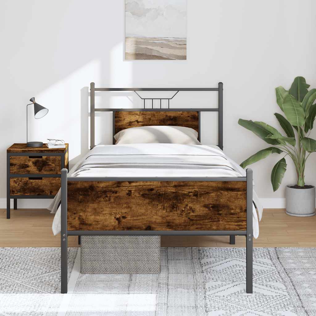Giroletto senza Materasso Rovere Fumo 80x200 cm in Truciolato