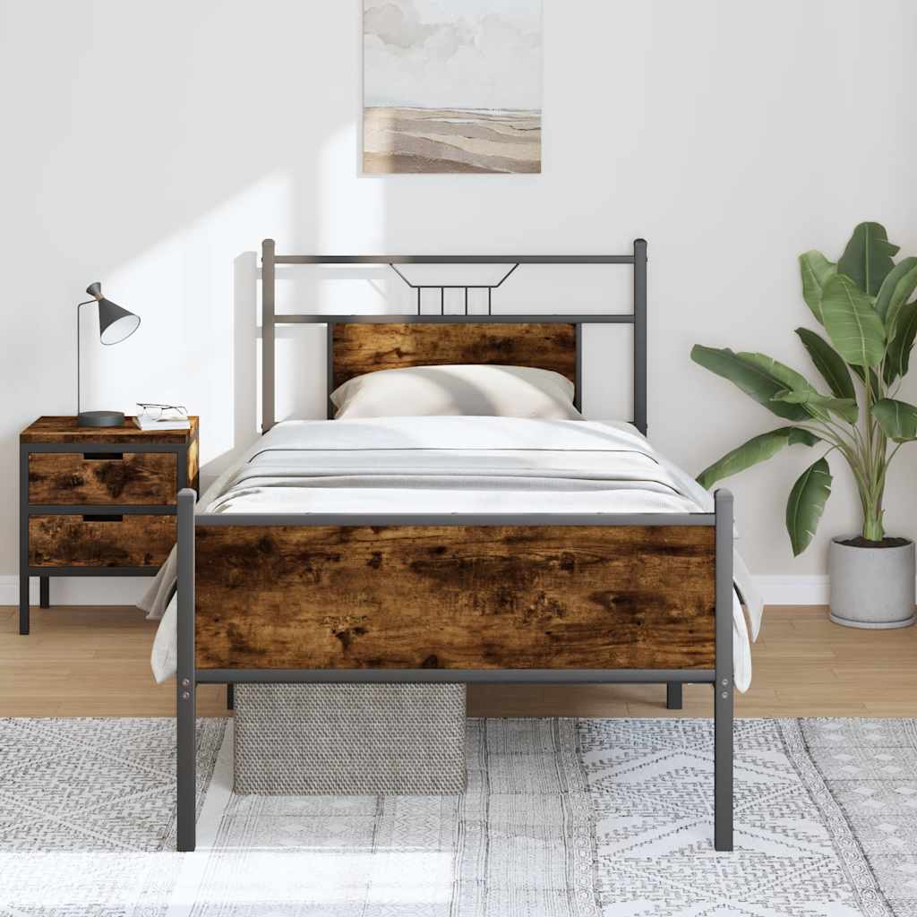 Giroletto senza Materasso Rovere Fumo 90x190 cm in Truciolato