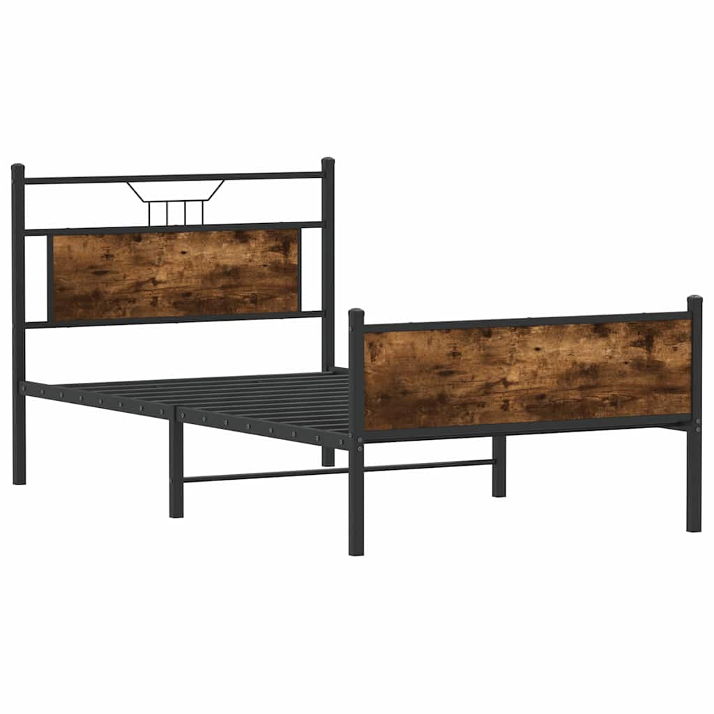 Giroletto senza Materasso Rovere Fumo 100x190 cm in Truciolato
