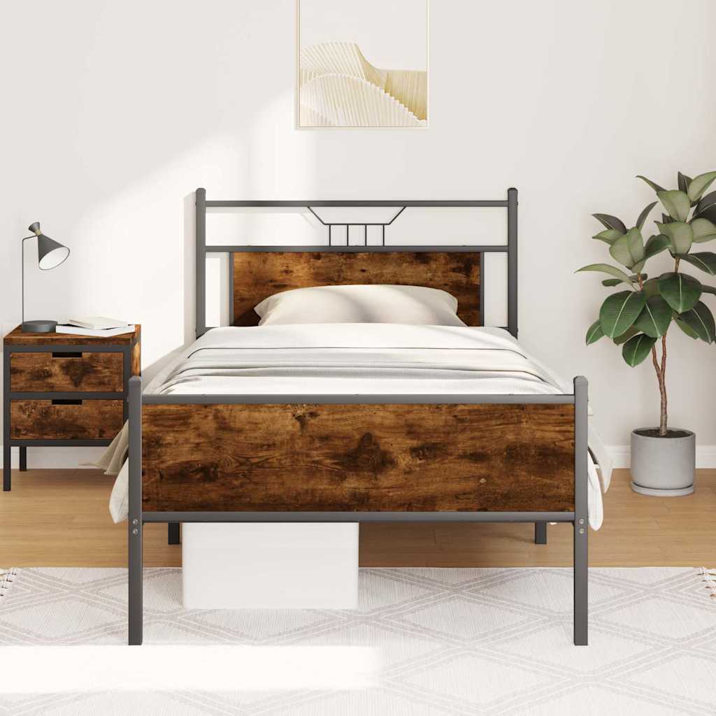 Giroletto senza Materasso Rovere Fumo 100x190 cm in Truciolato