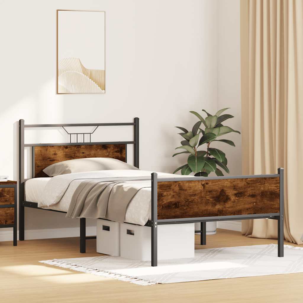 Giroletto senza Materasso Rovere Fumo 107x203 cm in Truciolato | homemem39