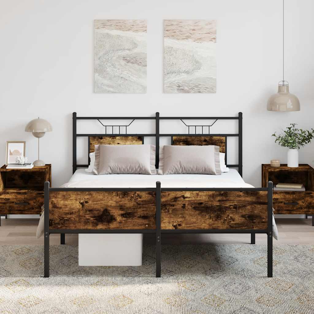 Giroletto senza Materasso Rovere Fumo 137x190 cm in Truciolato
