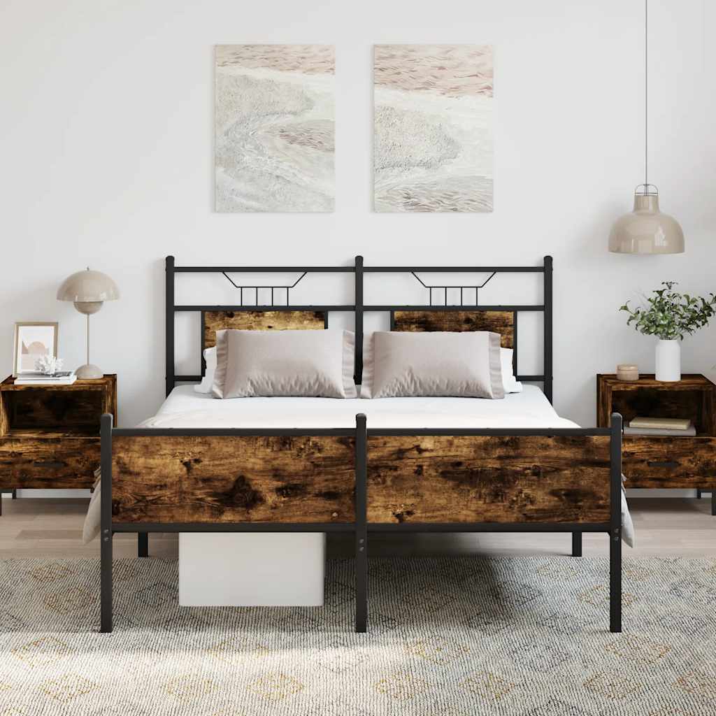 Giroletto senza Materasso Rovere Fumo 140x200 cm in Truciolato