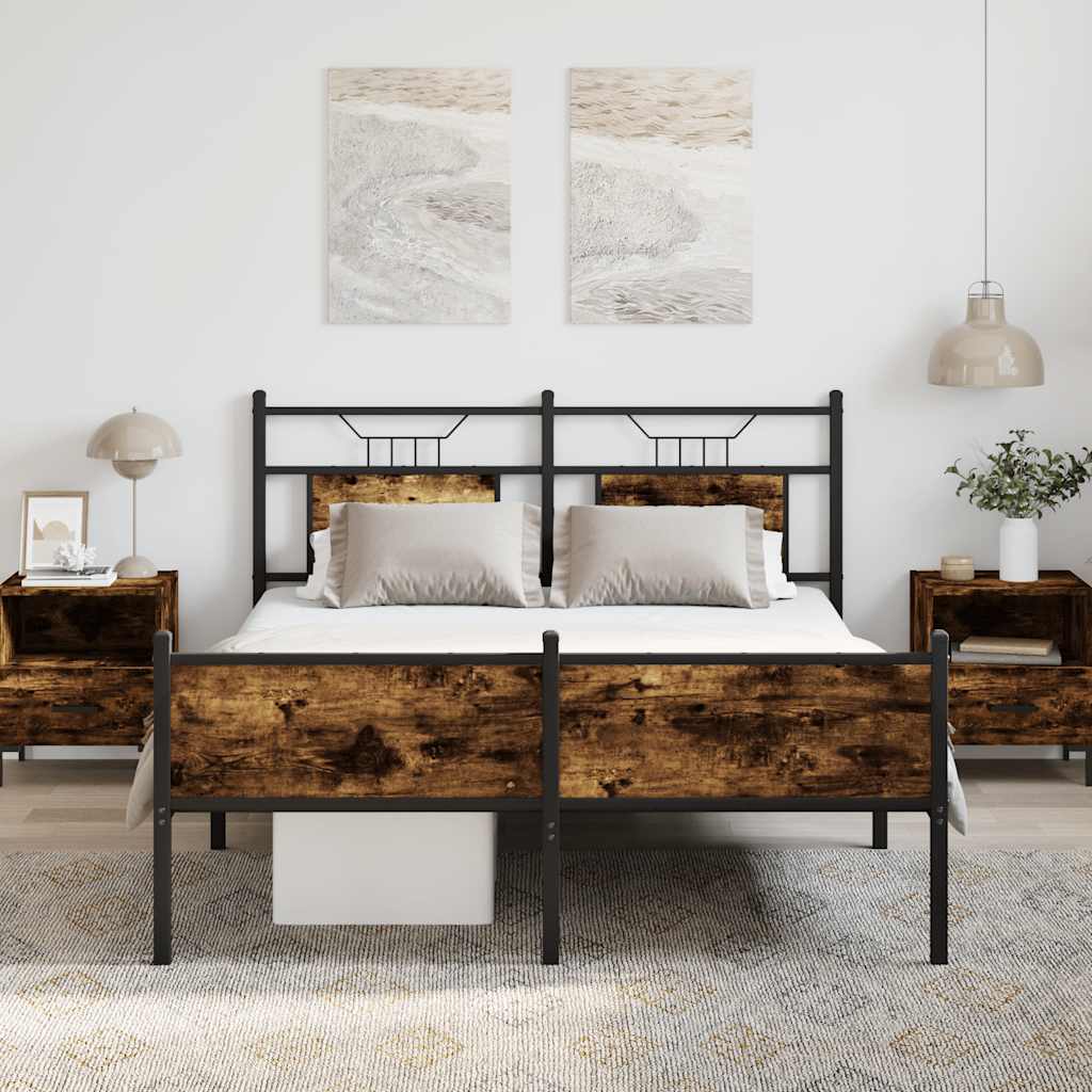 Giroletto senza Materasso Rovere Fumo 150x200 cm in Truciolato
