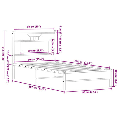 Giroletto senza Materasso Rovere Sonoma 90x200 cm in Truciolato