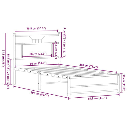 Giroletto senza Materasso Rovere Sonoma 80x200 cm in Truciolato