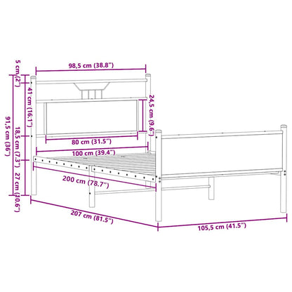 Giroletto senza Materasso Rovere Sonoma 100x200cm in Truciolato