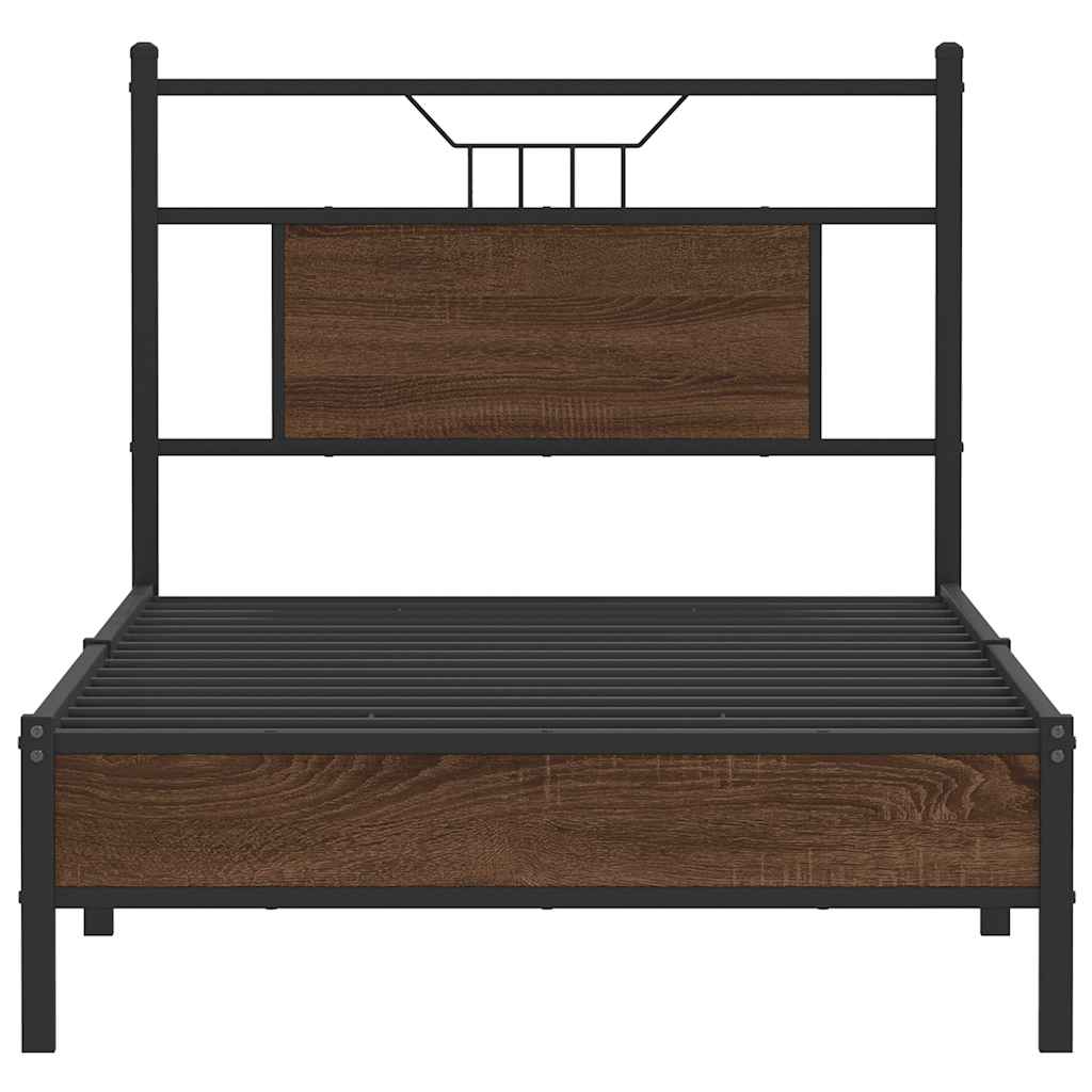 Giroletto senza Materasso Rovere Marrone 75x190cm in Truciolato