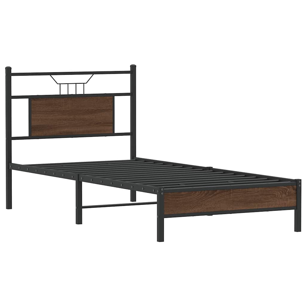 Giroletto senza Materasso Rovere Marrone 90x190cm in Truciolato