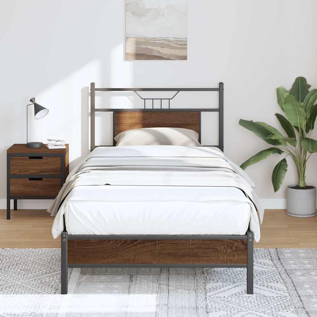 Giroletto senza Materasso Rovere Marrone 90x190cm in Truciolato | homemem39