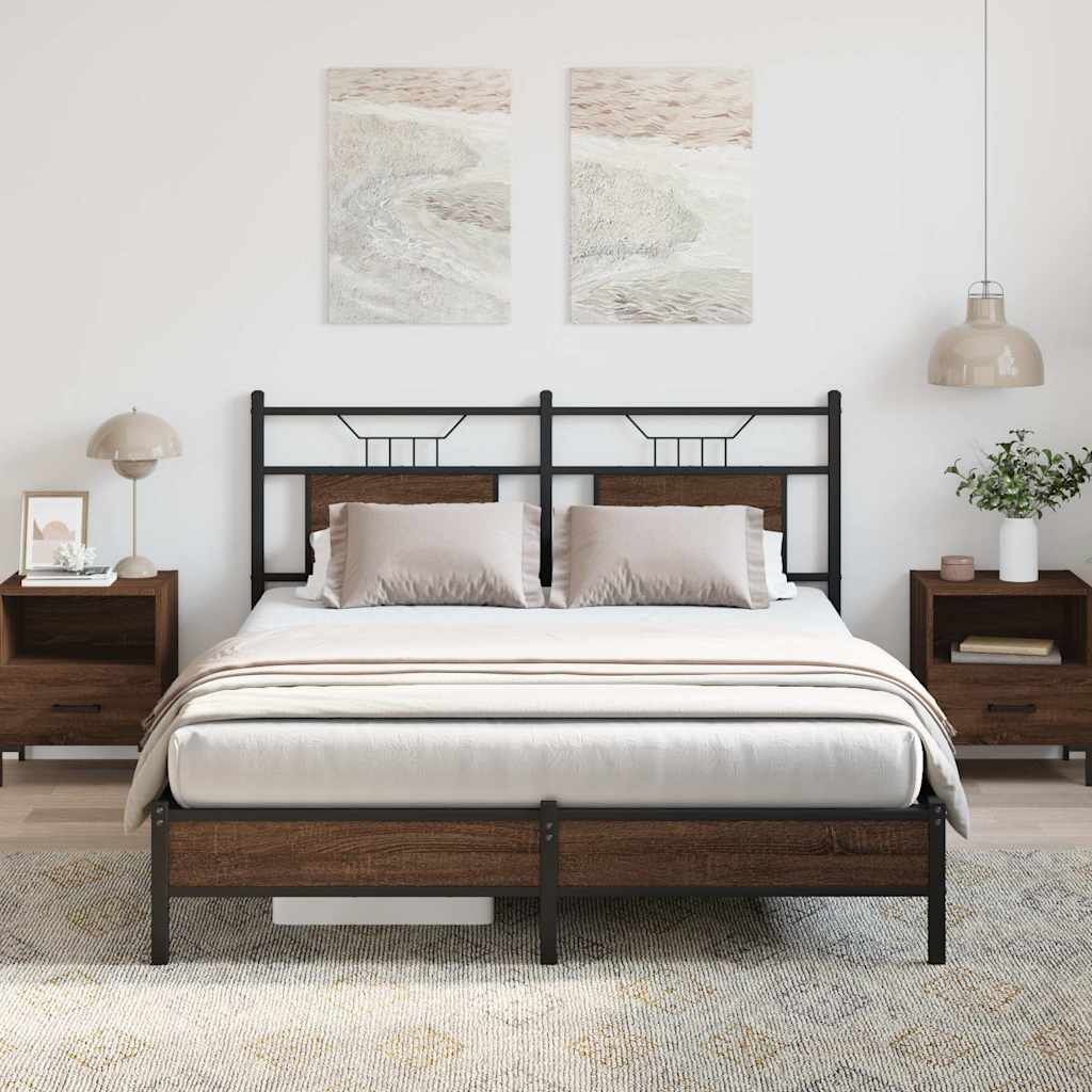 Giroletto senza Materasso Rovere Marrone 140x190 cm Truciolato