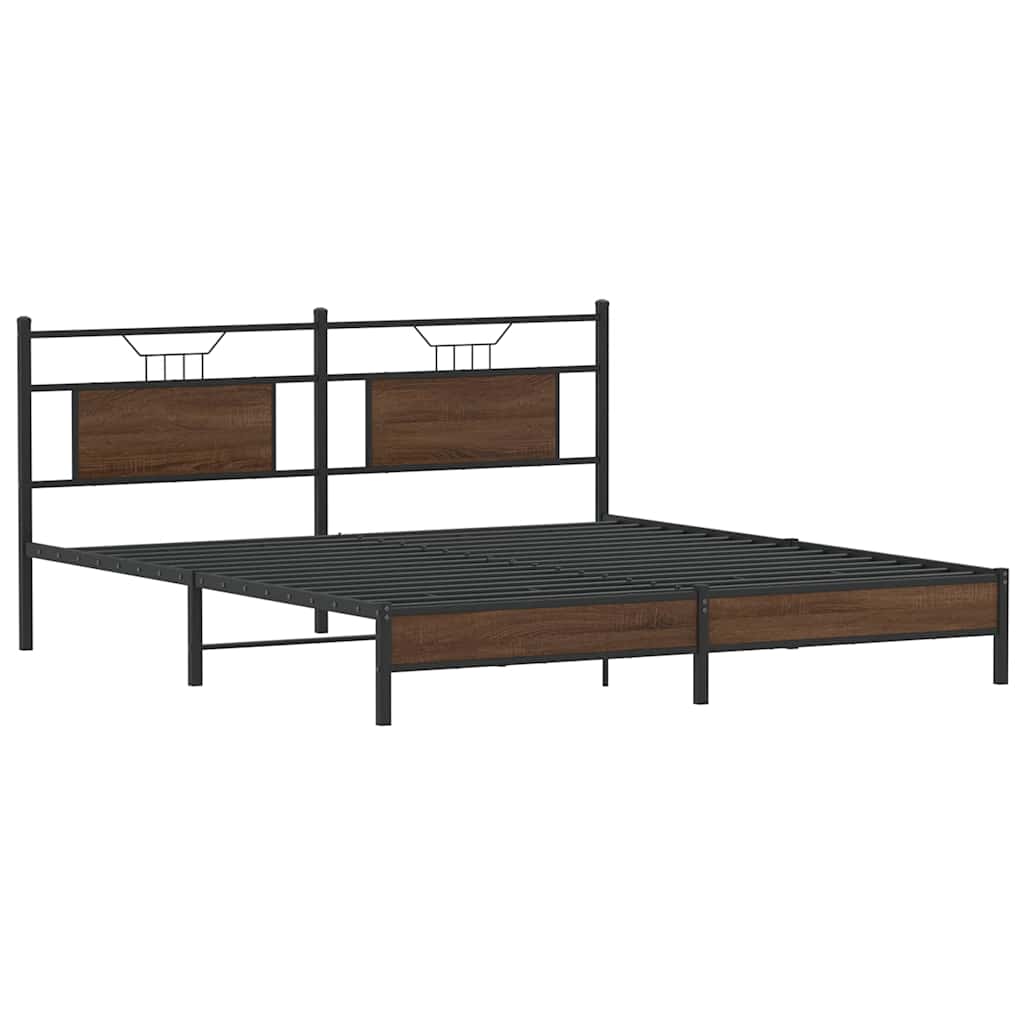 Giroletto senza Materasso Rovere Marrone 183x213 cm Truciolato