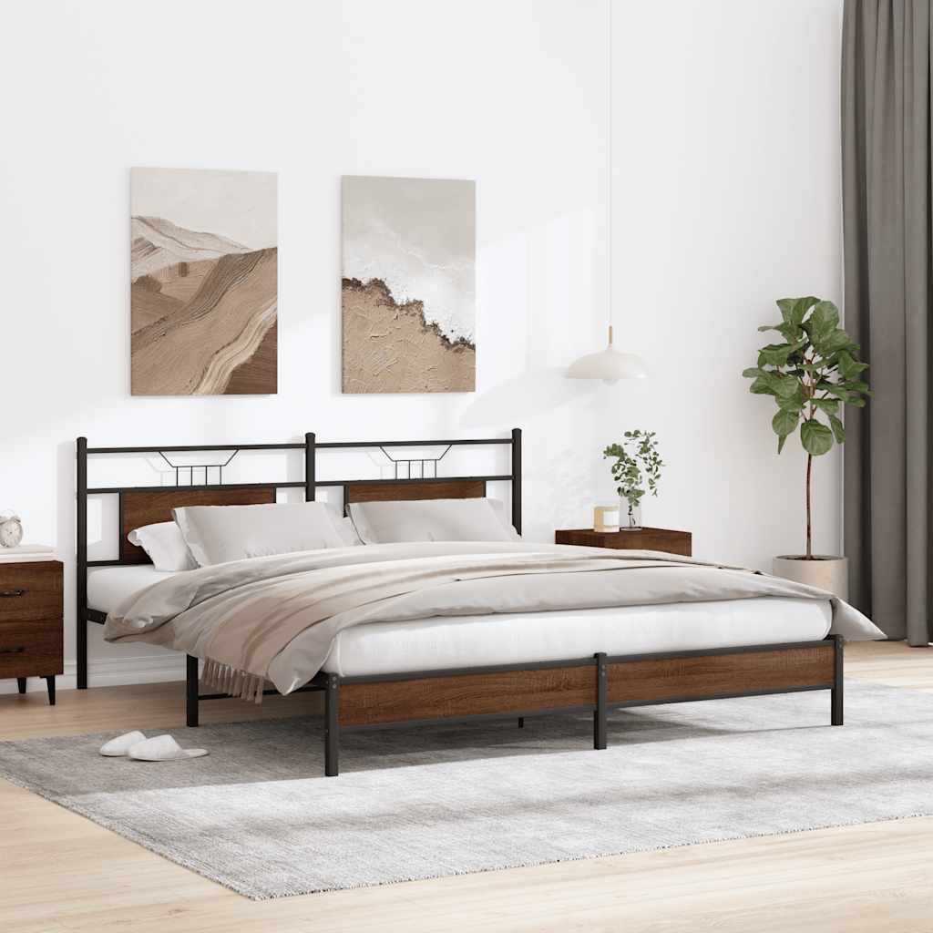 Giroletto senza Materasso Rovere Marrone 183x213 cm Truciolato