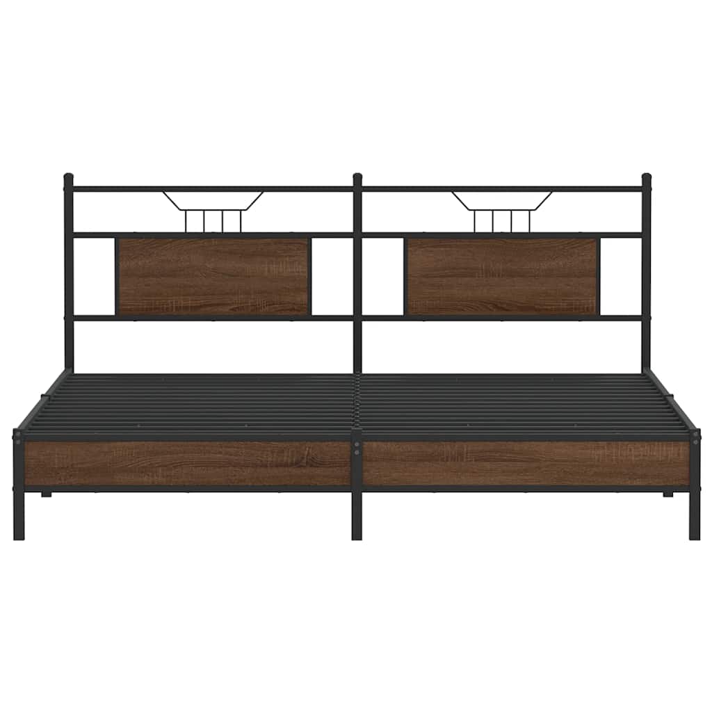 Giroletto senza Materasso Rovere Marrone 183x213 cm Truciolato