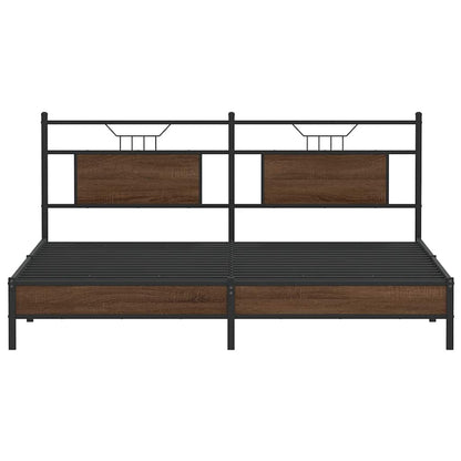 Giroletto senza Materasso Rovere Marrone 183x213 cm Truciolato