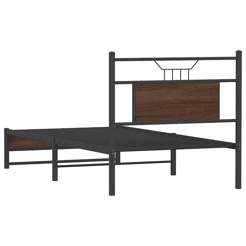 Giroletto senza Materasso Rovere Marrone 75x190cm in Truciolato