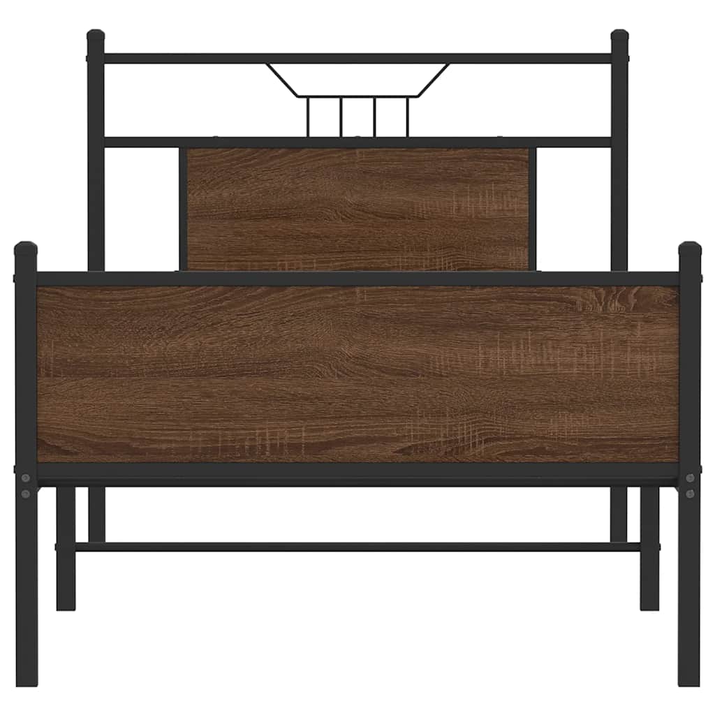 Giroletto senza Materasso Rovere Marrone 75x190cm in Truciolato