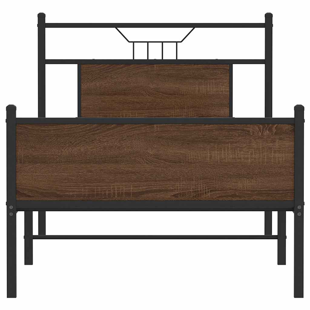 Giroletto senza Materasso Rovere Marrone 80x200cm in Truciolato