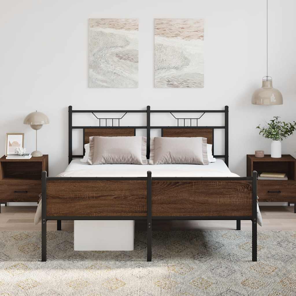 Giroletto senza Materasso Rovere Marrone 137x190 cm Truciolato