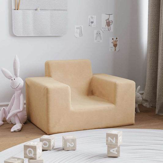 Divano per Bambini Crema in Morbido Peluche | homemem39