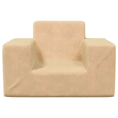 Divano per Bambini Crema in Morbido Peluche | homemem39