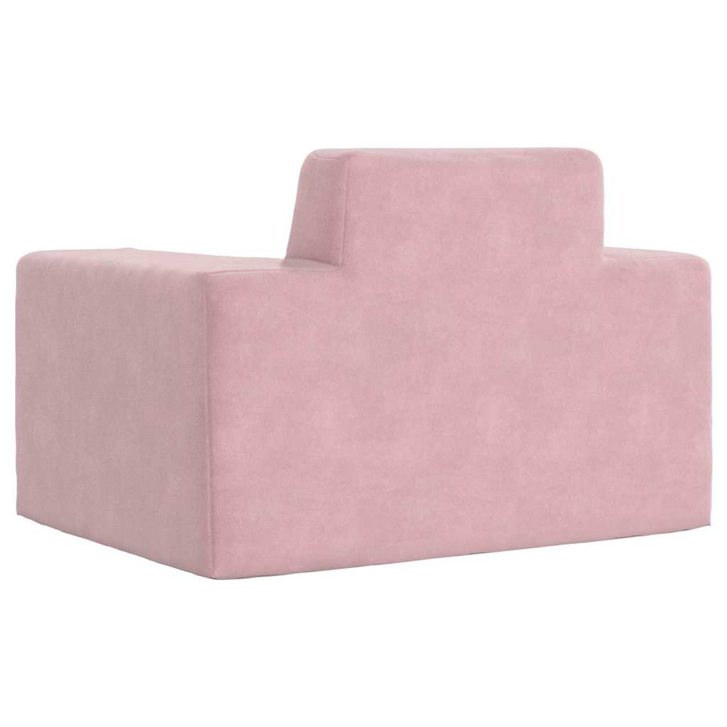 Divano per Bambini Rosa in Morbido Peluche | homemem39