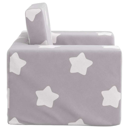 Divano Letto Bambini Grigio Chiaro con Stelle Morbido Peluche | homemem39