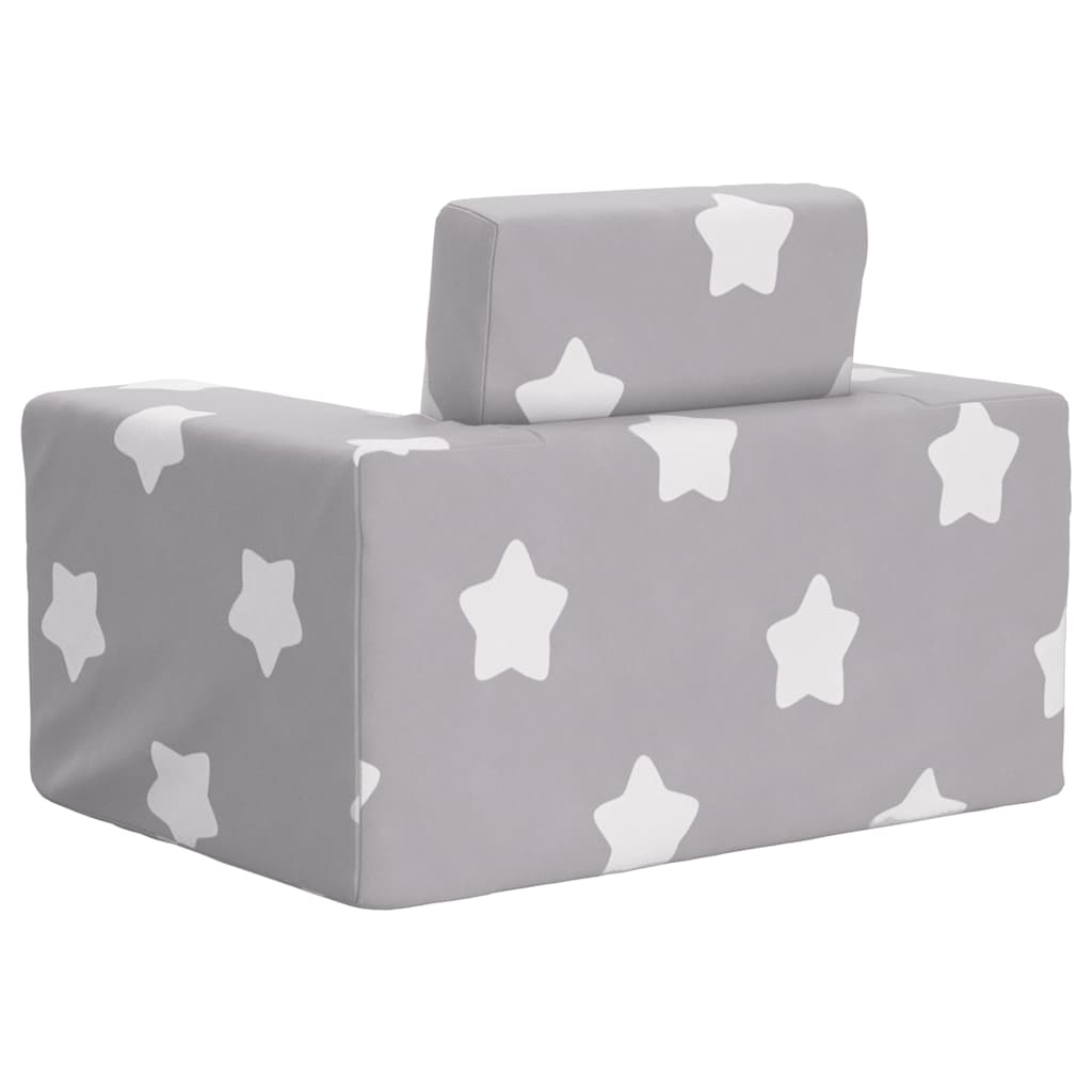 Divano Letto Bambini Grigio Chiaro con Stelle Morbido Peluche | homemem39