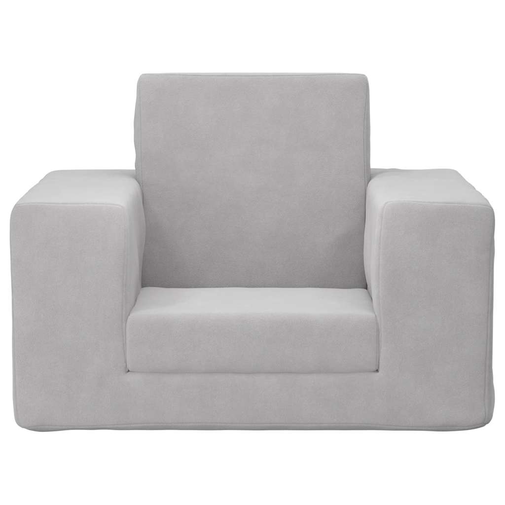 Divano per Bambini Grigio Chiaro in Morbido Peluche | homemem39