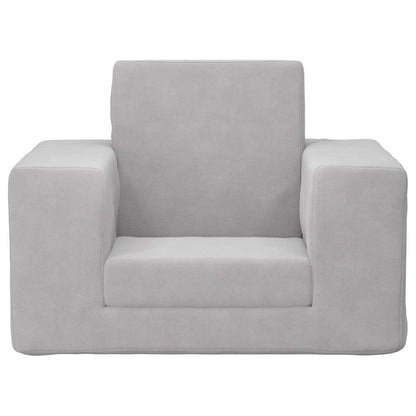 Divano per Bambini Grigio Chiaro in Morbido Peluche | homemem39