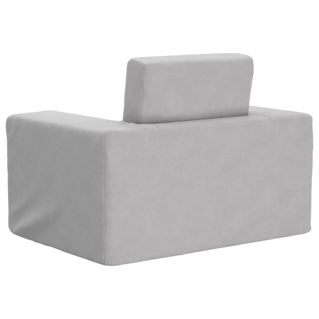 Divano per Bambini Grigio Chiaro in Morbido Peluche | homemem39
