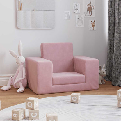 Divano per Bambini Rosa in Morbido Peluche | homemem39