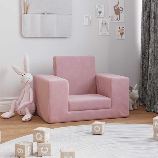 Divano per Bambini Rosa in Morbido Peluche | homemem39